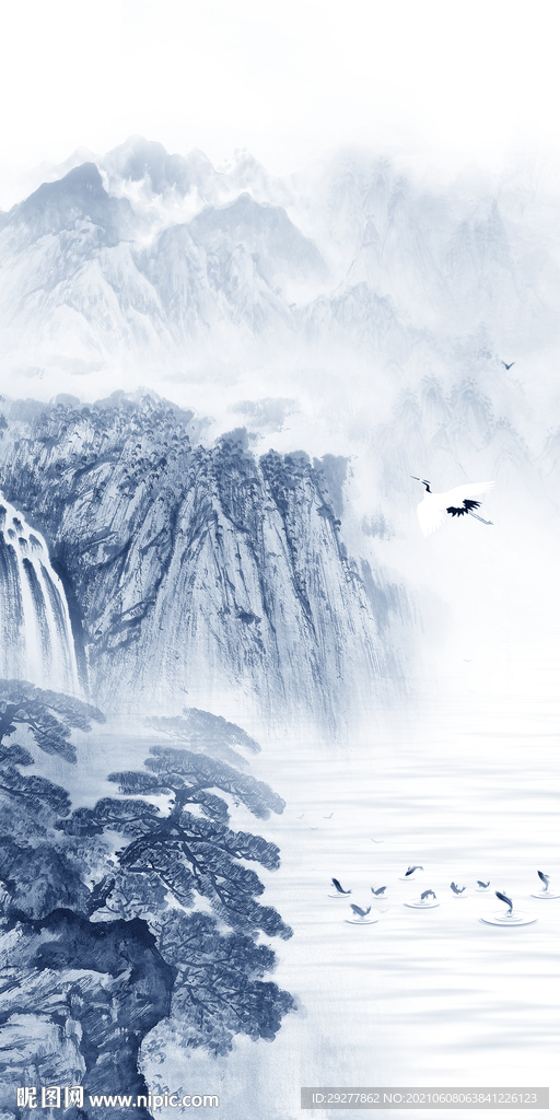 意境唯美玄关山水 TIF分层