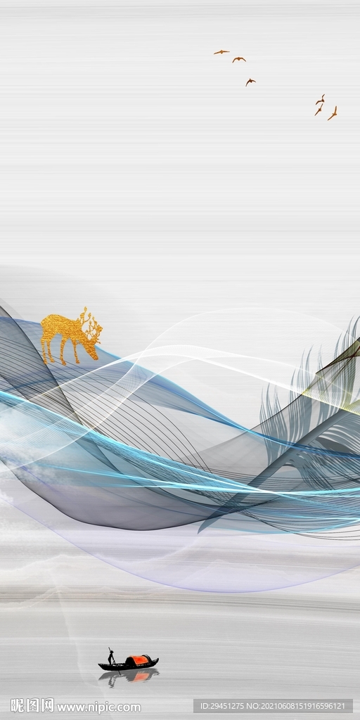 背景墙新品山水 分层TIF文件