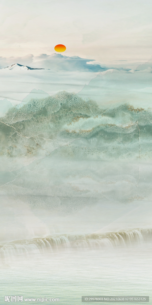 石纹中式唯美山水 TIF分层