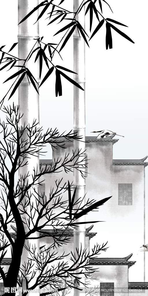 新中式唯美山水 TIF分层