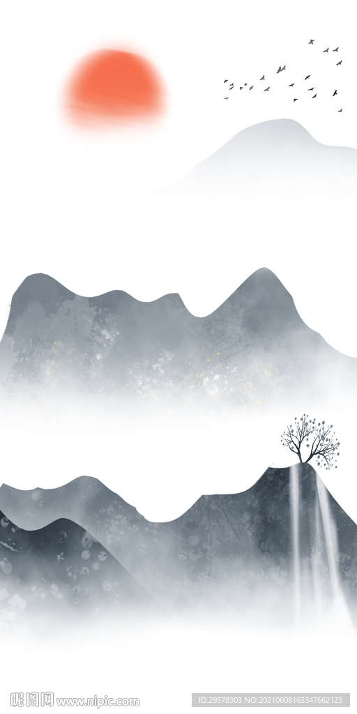 人气中式唯美山水 TIF分层