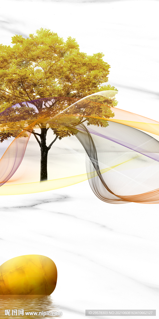 简约中式唯美山水 TIF分层