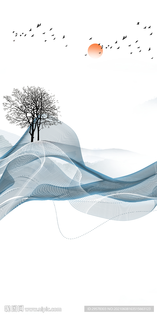 高档 中式唯美山水 TIF分层