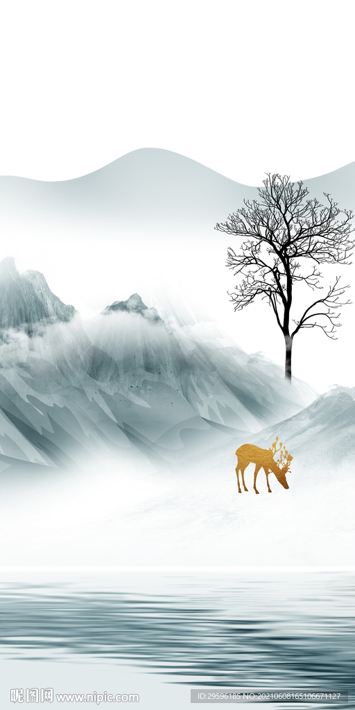 极简大气玄关框画 tif分层