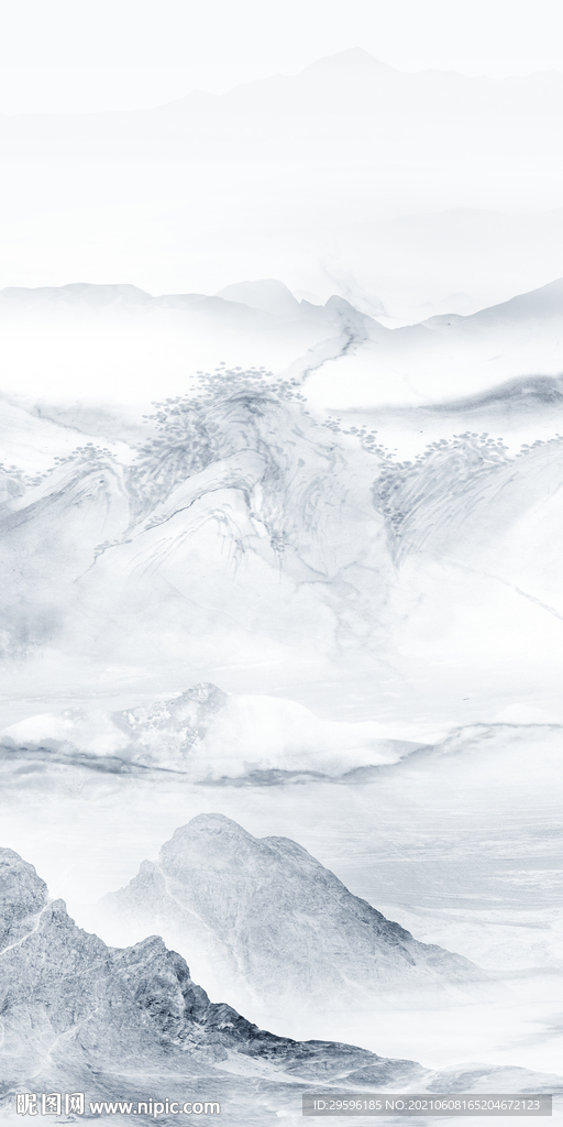 唯美大气玄关框画 tif分层