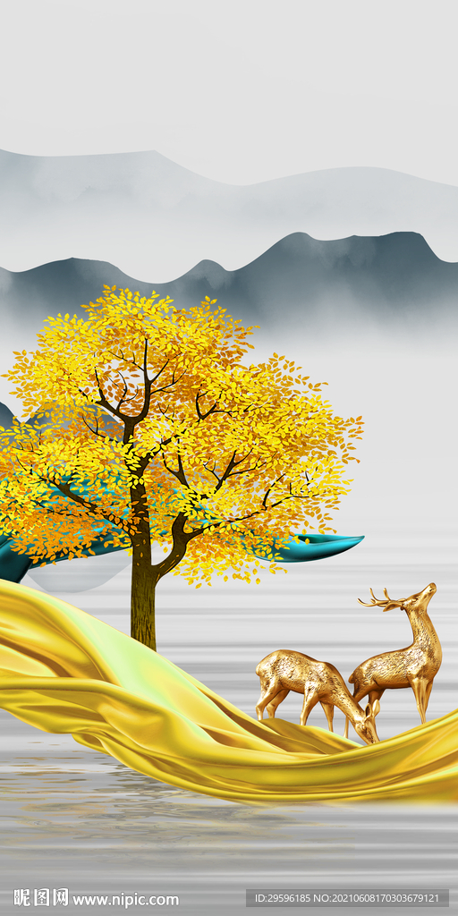 高档 玄关高清框画 tif分层