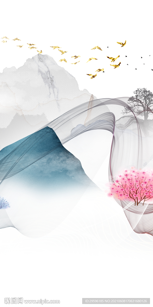 简约玄关高清框画 tif分层