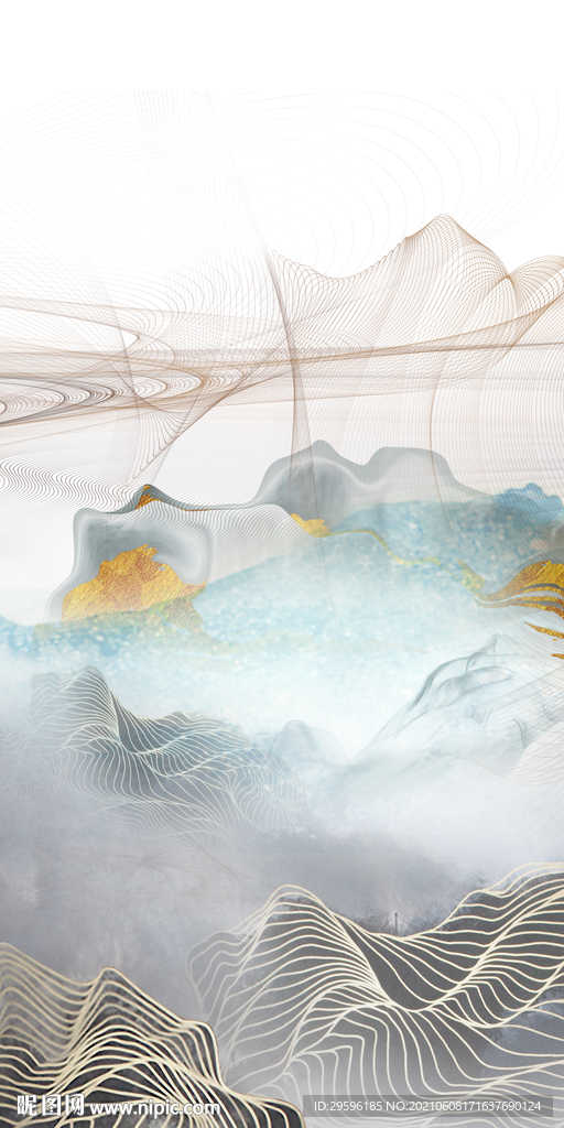 中式 大气玄关框画 tif分层