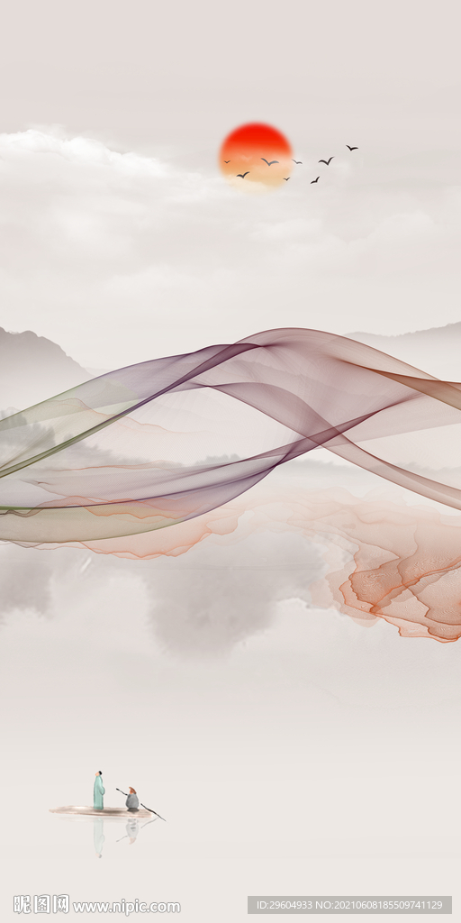 别墅山水唯美玄关 TIF分层