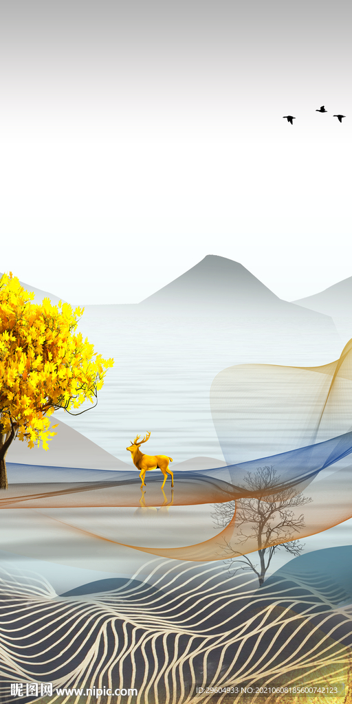 大卖 山水唯美玄关 TIF分层