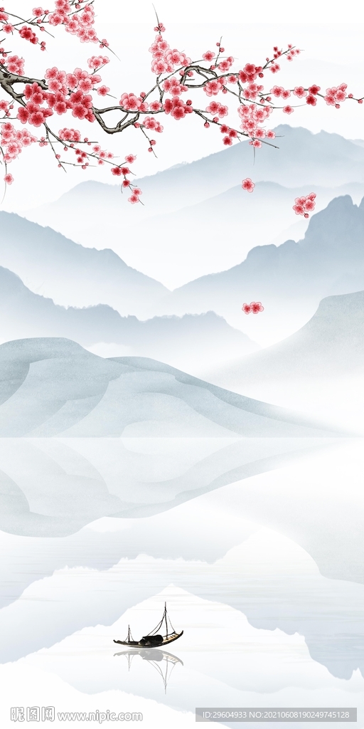 爆款山水唯美玄关 TIF分层