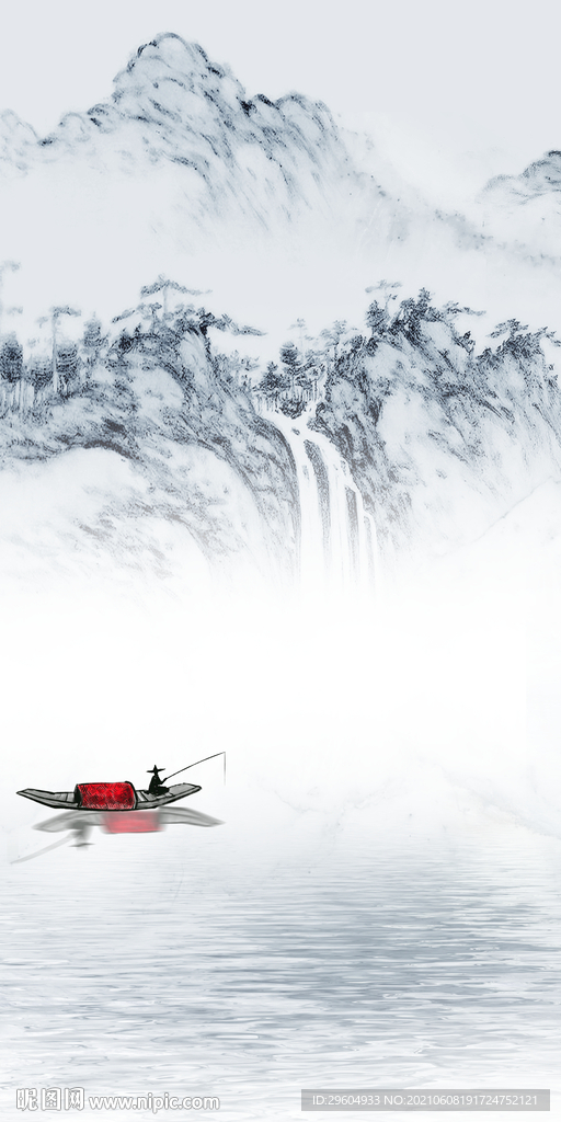 国画山水唯美玄关 TIF分层