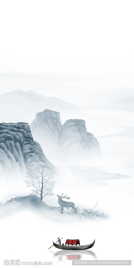 现代玄关画风景画 TIF分层