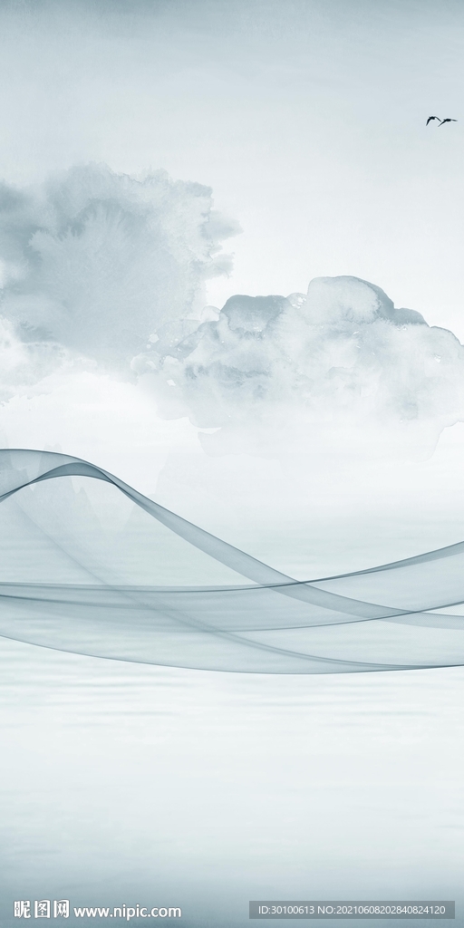 爆款无框山水画 tif分层图