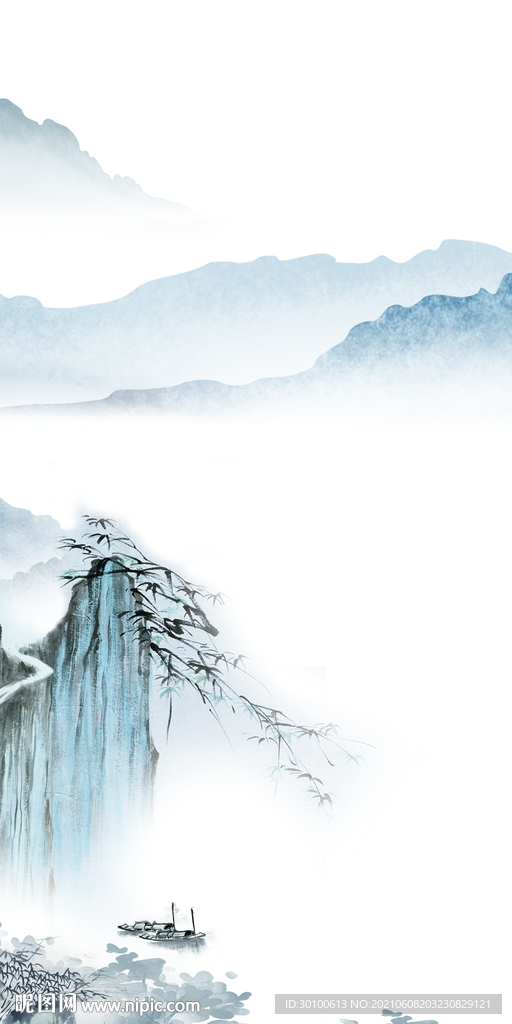 大气无框山水画 tif分层图