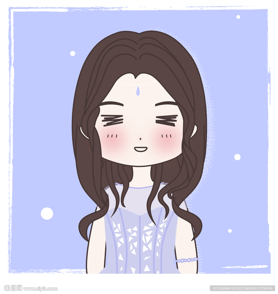 眯着眼睛的女孩