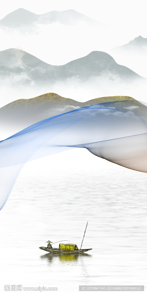 新款玄关山水 TIF分层画 