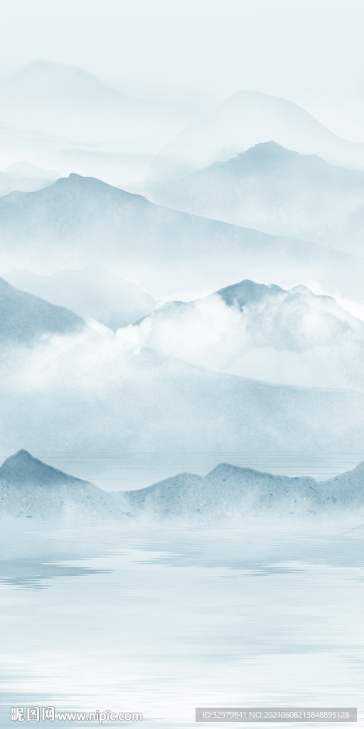 高清玄关山水 TIF分层画 