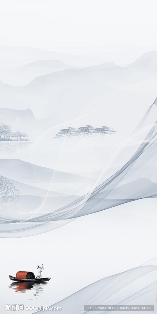 人气简约玄关山水 TIF分层