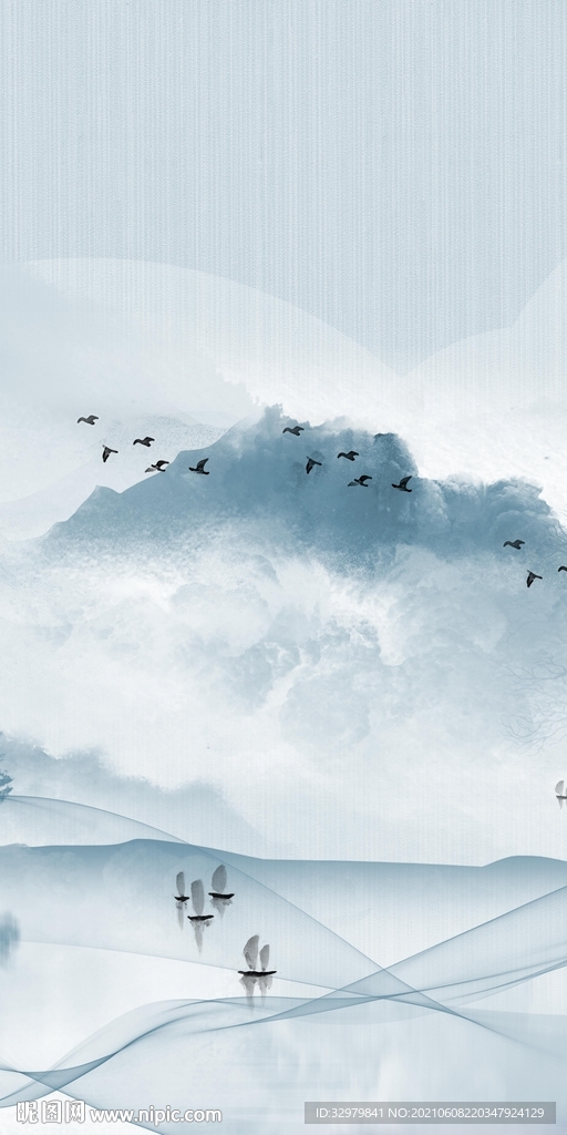 大气简约玄关山水 TIF分层