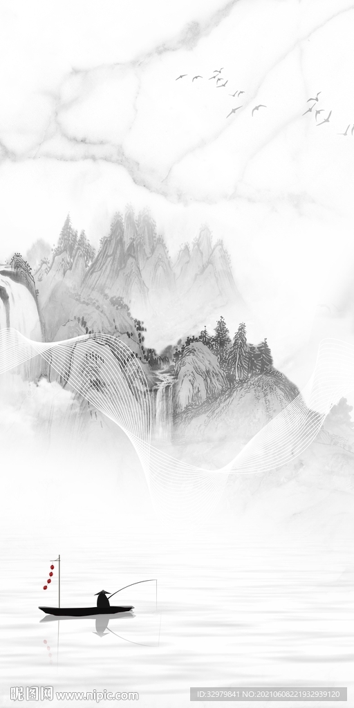 新品风景玄关山水 TIF分层