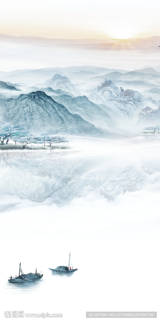 最新风景玄关山水 TIF分层