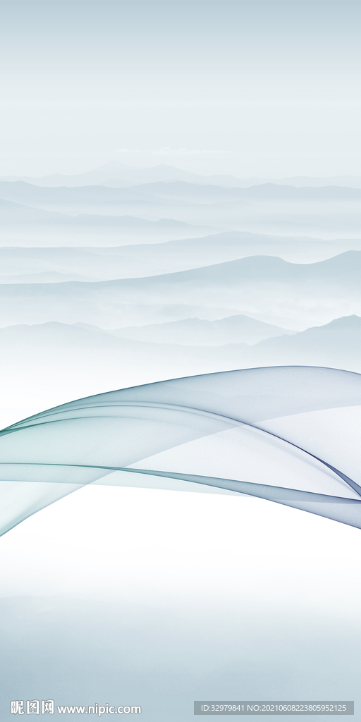 中式风景玄关山水 TIF分层