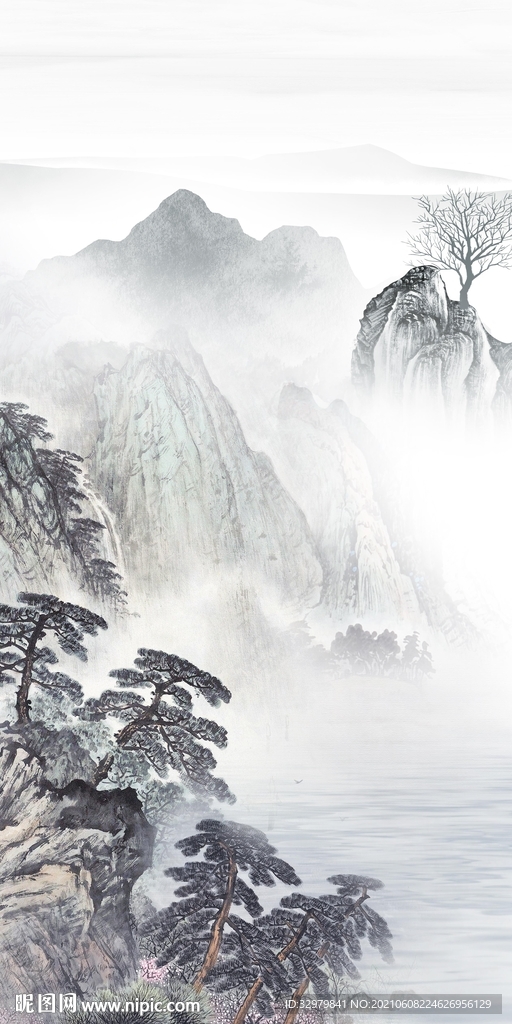 高端风景玄关山水 TIF分层