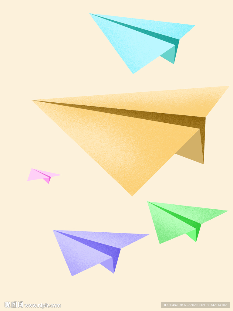 彩色飞机海报儿童节童年素材