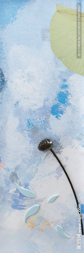 油画荷花装饰画