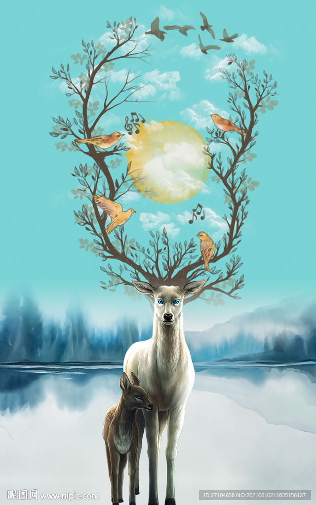 发财鹿麋鹿玄关