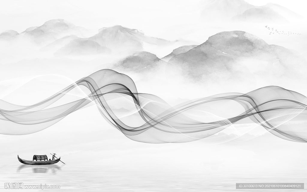 新款 灰色山水 TIF文件分层