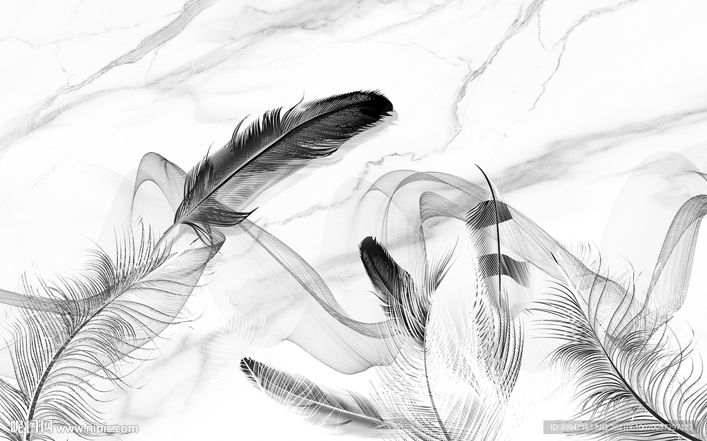 羽毛爆款灰色爵士白TIF分层