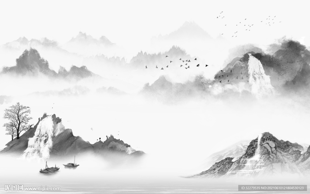 高档爆款山水 分层TIF文件