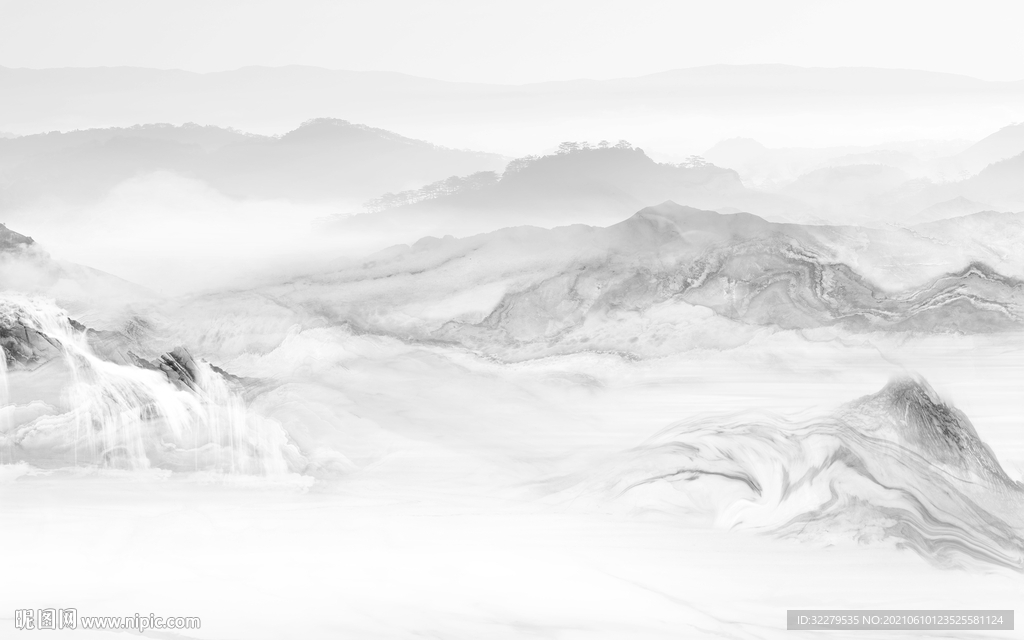 现代 爆款山水 分层TIF文件