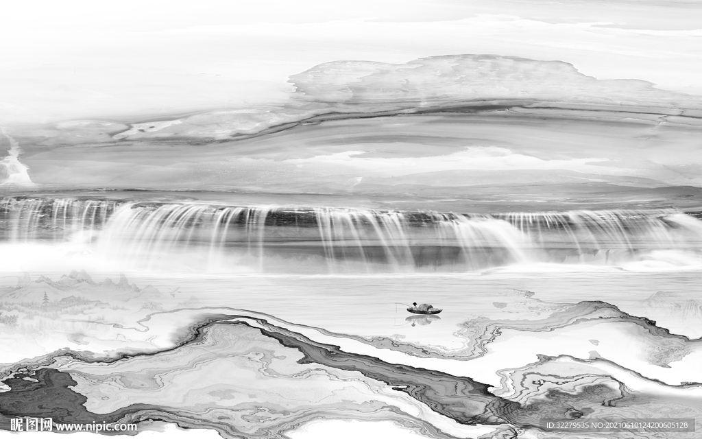 石纹大气山水 分层TIF文件