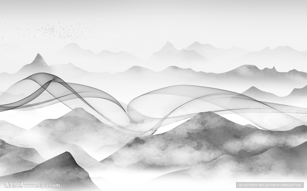 意境大气山水 分层TIF文件