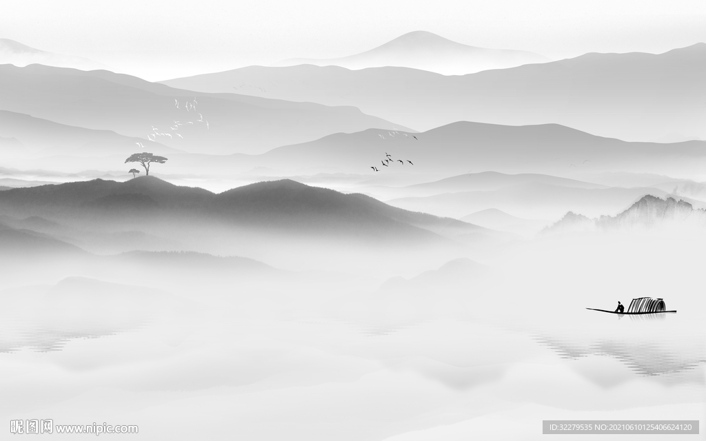 现代 大气山水 分层TIF文件