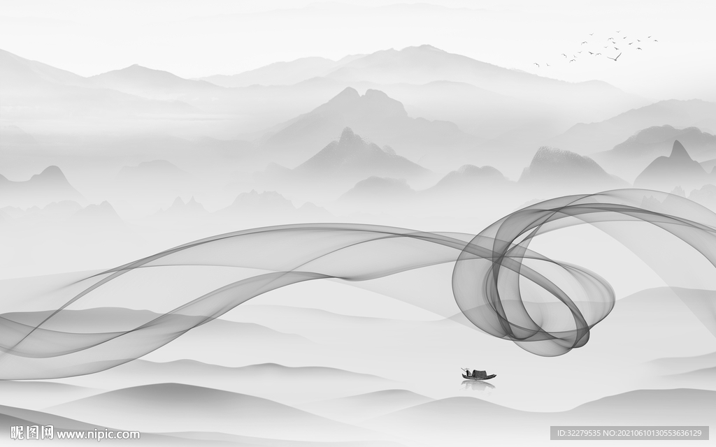 新上架客厅山水 TIF分层文件