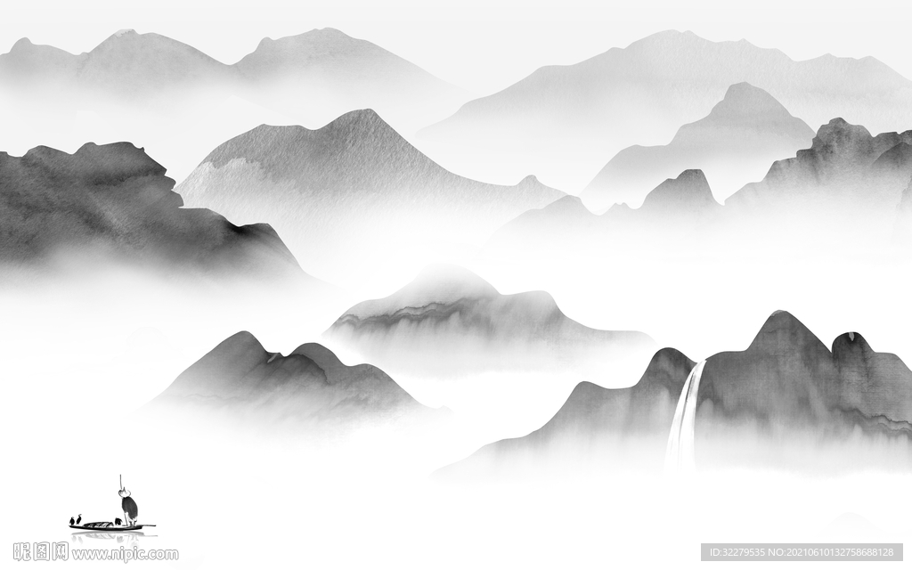 高清客厅山水 TIF分层文件