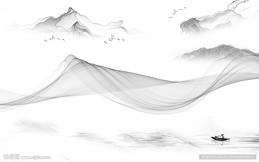 线条客厅山水 TIF分层文件