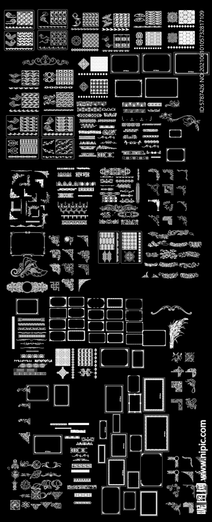 中式花纹边框图库
