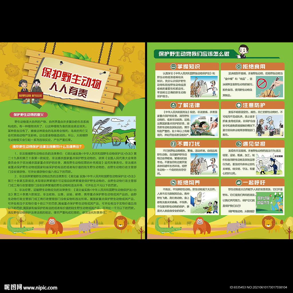 保护野生动物宣传单