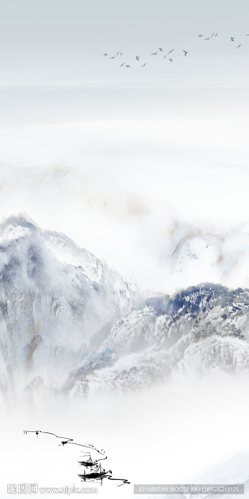 人气玄关山水画 TIF分层图