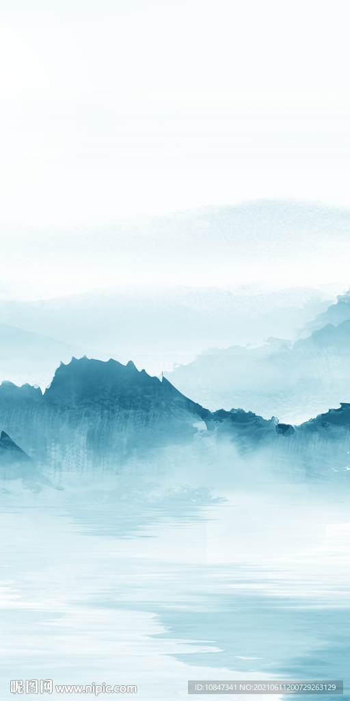 意境玄关高级山水 文件分层 