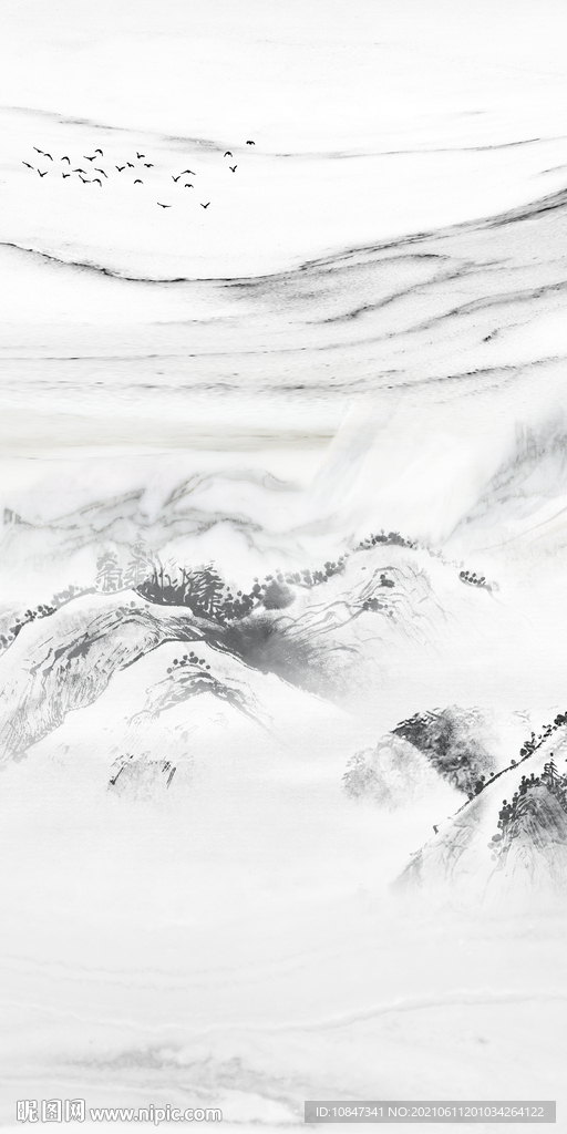 高档玄关山水画 TIF分层图