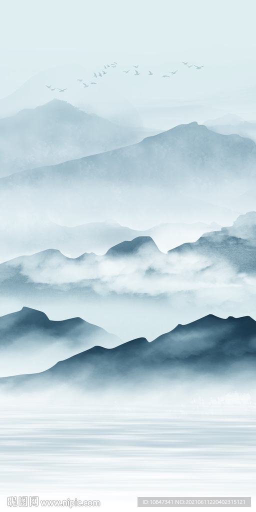 简约唯美玄关山水 TIF分层