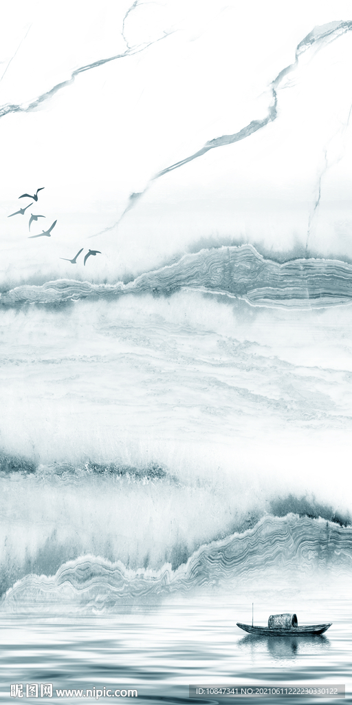 新款 唯美玄关山水 TIF分层