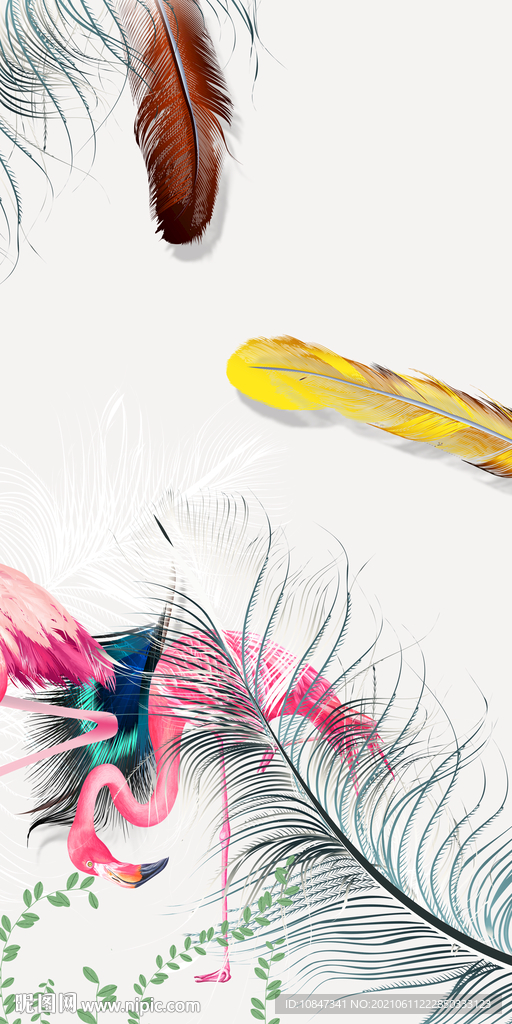 简约玄关高级山水 文件分层 