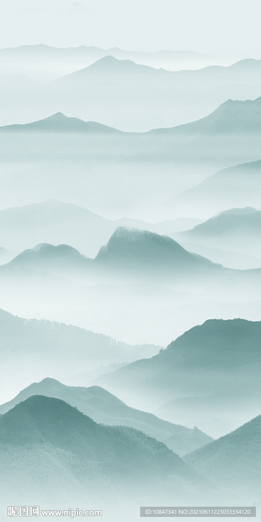 人气 唯美玄关山水 TIF分层